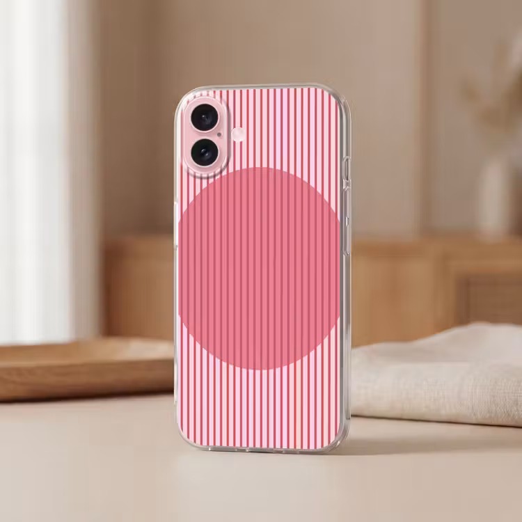 Telefoonhoesje - Abstract - Strepen - Ovaal - Roze - Modern — 3