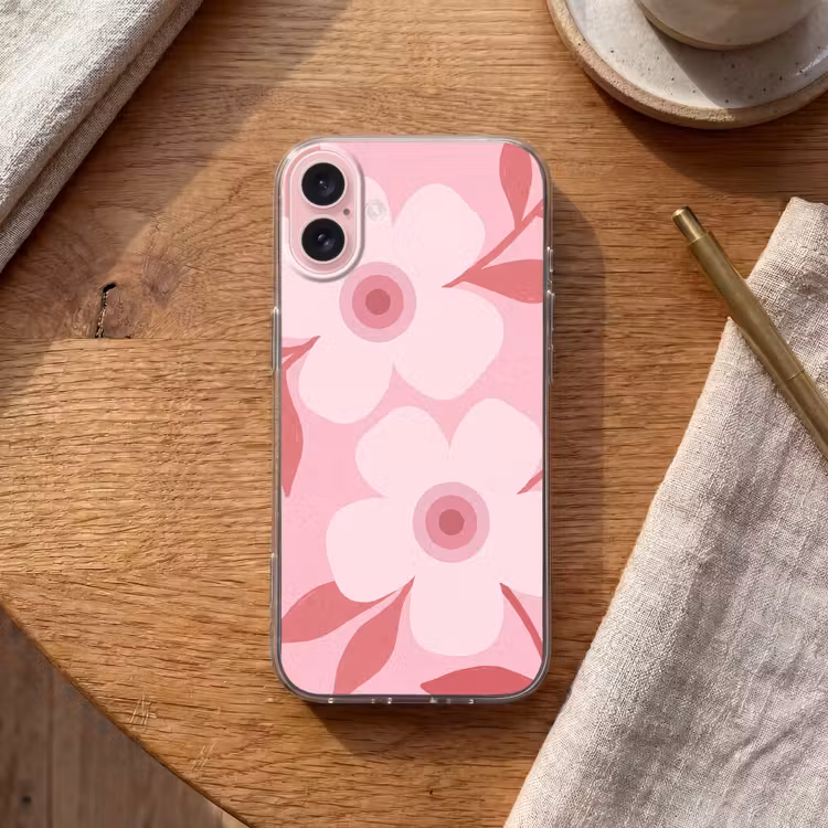 Telefoonhoesje - Bloemen - Abstract - Modern - Roze - Natuur — 2