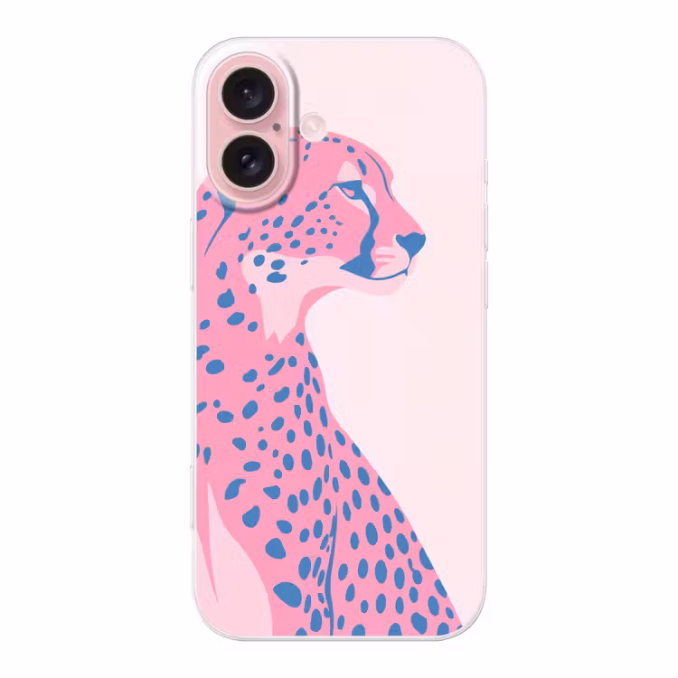 Telefoonhoesje - Dieren - Profiel - Abstract - Roze - Blauw — 1