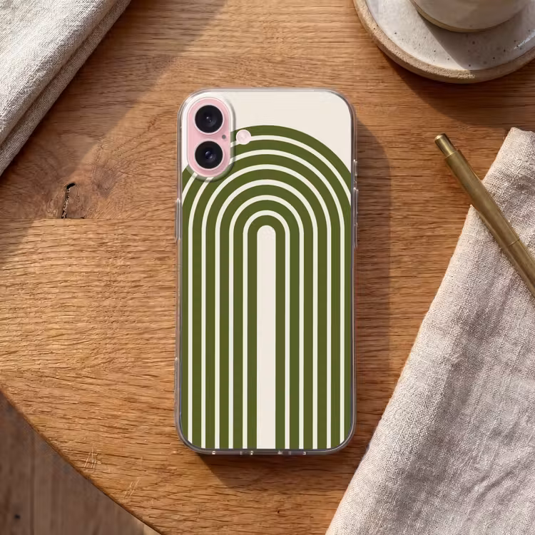 Telefoonhoesje - Abstract - Bogen - Modern - Groen - Kunst — 2