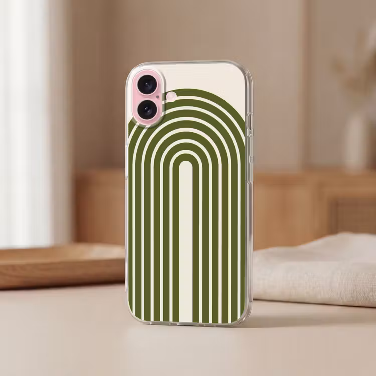 Telefoonhoesje - Abstract - Bogen - Modern - Groen - Kunst — 3