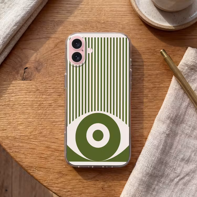 Telefoonhoesje - Abstract - Oog - Strepen - Modern - Groen — 2