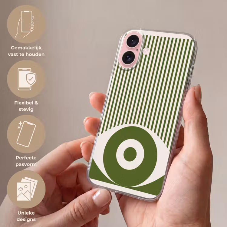 Telefoonhoesje - Abstract - Oog - Strepen - Modern - Groen — 4