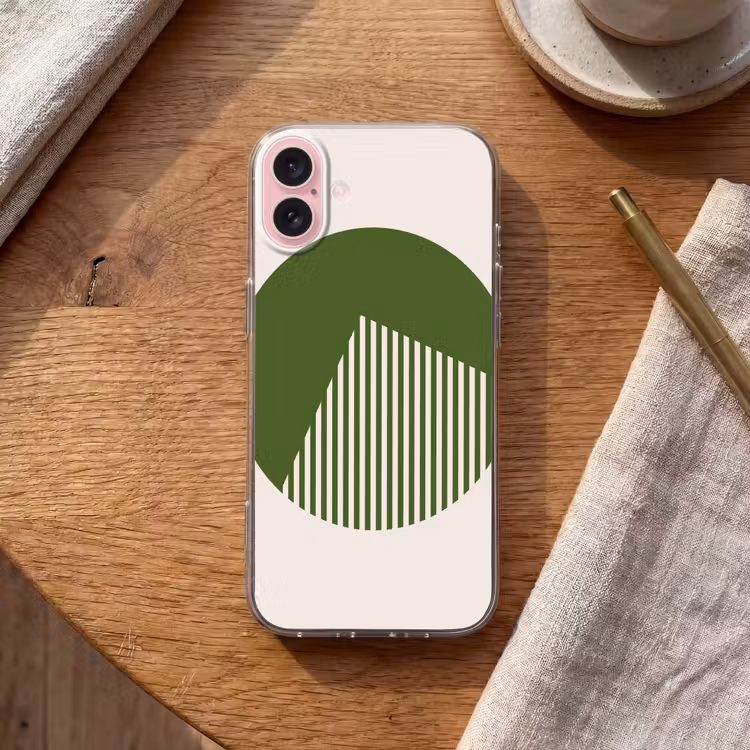 Telefoonhoesje - Cirkel - Strepen - Geometrisch - Abstract - Groen — 2