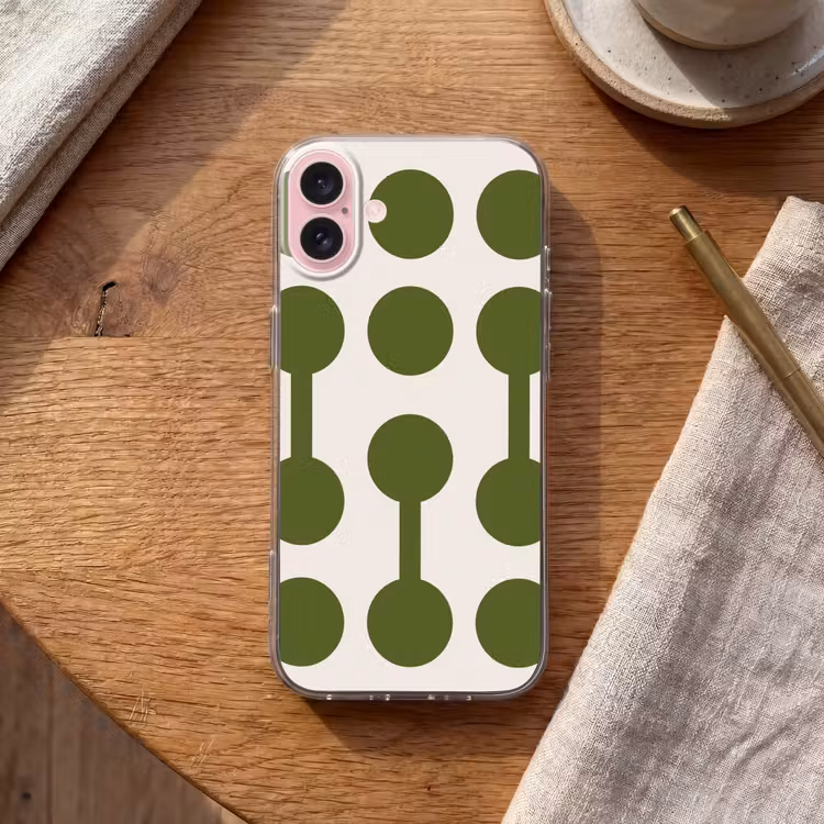 Telefoonhoesje - Cirkels - Geometrisch - Abstract - Modern - Groen — 2