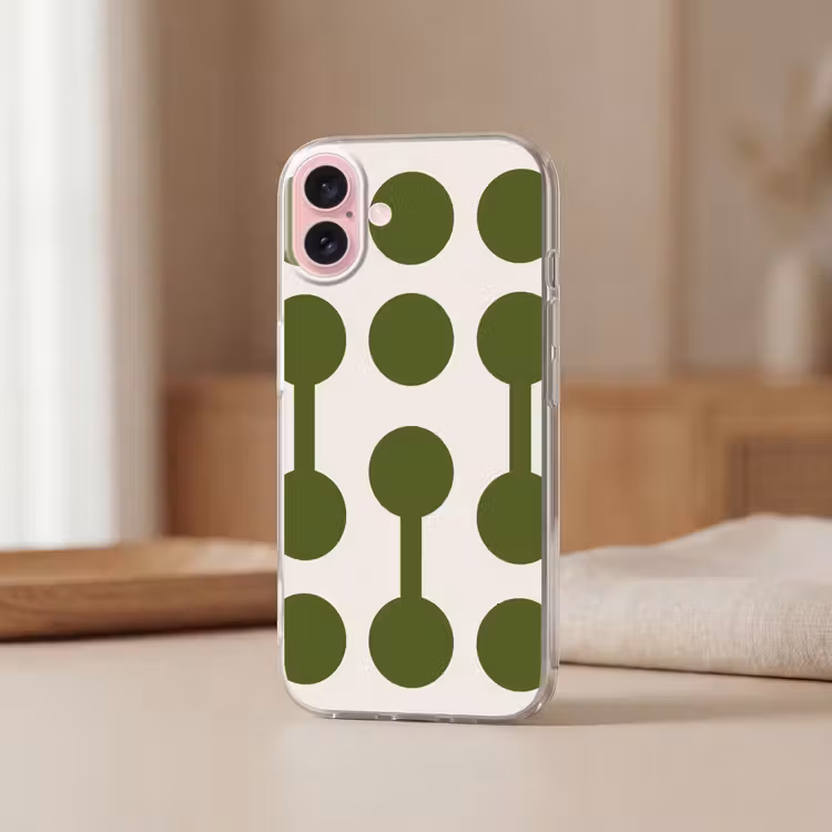 Telefoonhoesje - Cirkels - Geometrisch - Abstract - Modern - Groen — 3