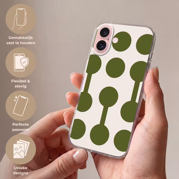 Telefoonhoesje - Cirkels - Geometrisch - Abstract - Modern - Groen — 4