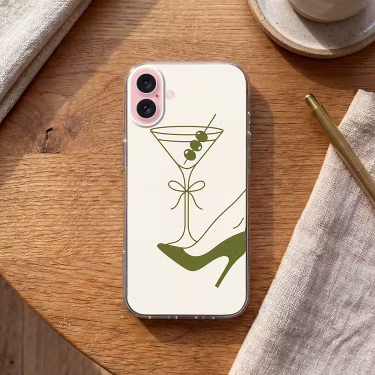 Telefoonhoesje - Drank - Martini - Hoge hak - Mode - Groen — 2
