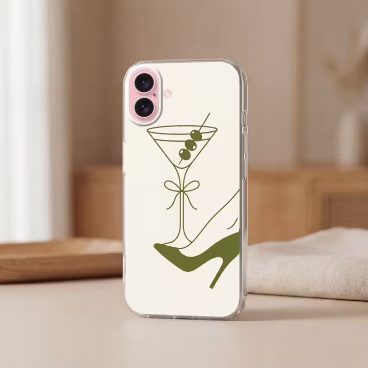 Telefoonhoesje - Drank - Martini - Hoge hak - Mode - Groen — 3