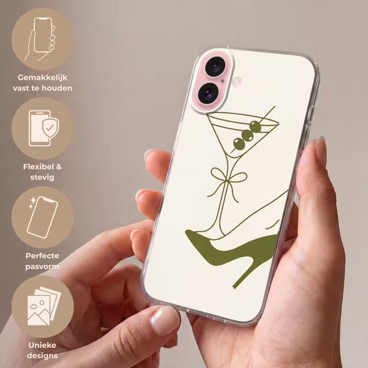Telefoonhoesje - Drank - Martini - Hoge hak - Mode - Groen — 4