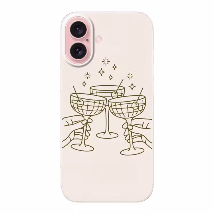 Telefoonhoesje - Drankjes - Feest - Proosten - Minimalistisch - Groen — 1