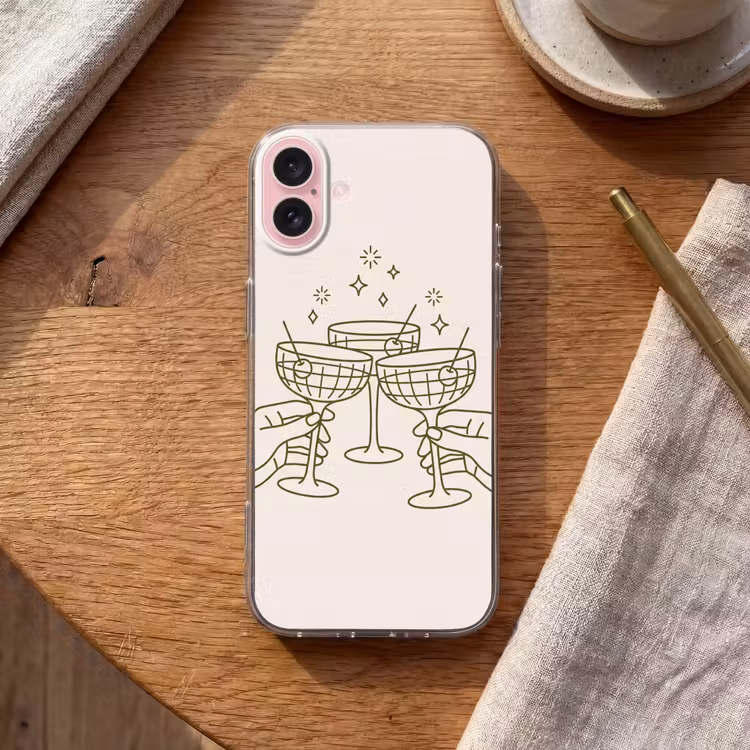 Telefoonhoesje - Drankjes - Feest - Proosten - Minimalistisch - Groen — 2