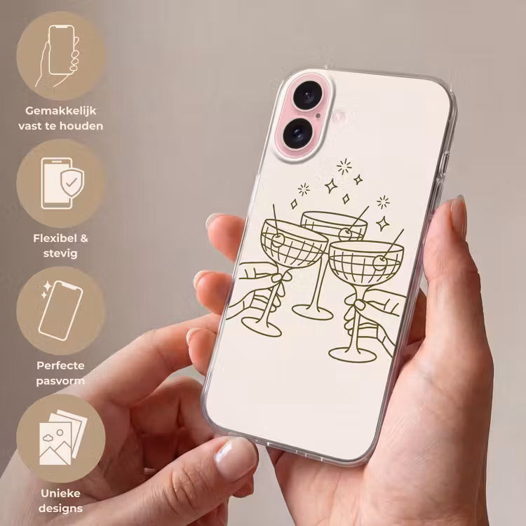 Telefoonhoesje - Drankjes - Feest - Proosten - Minimalistisch - Groen — 4