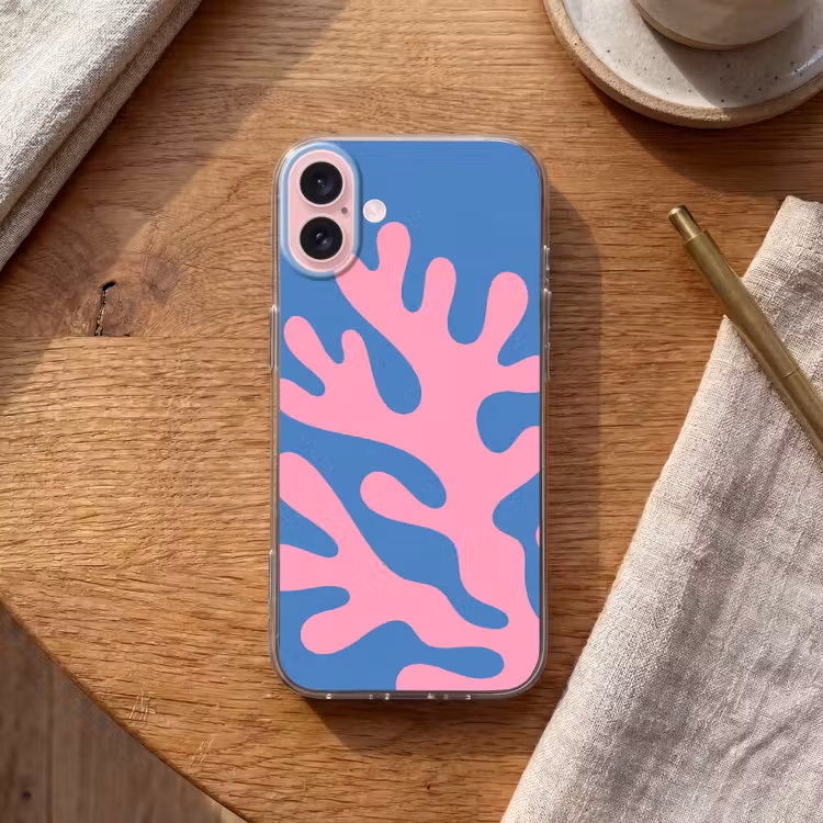 Telefoonhoesje - Abstract - Vormen - Roze - Blauw — 2