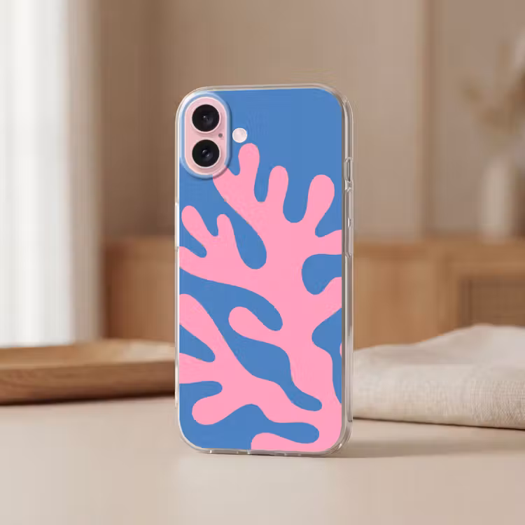 Telefoonhoesje - Abstract - Vormen - Roze - Blauw — 3