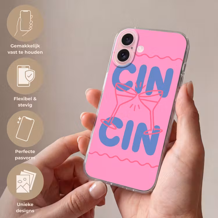 Telefoonhoesje - Drank - Glazen - Proost - Modern - Roze — 4