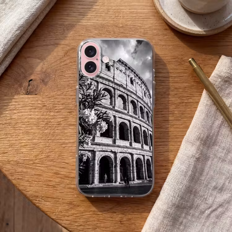 Telefoonhoesje - Architectuur - Colosseum - Rome - Historisch - Zwart-wit — 2