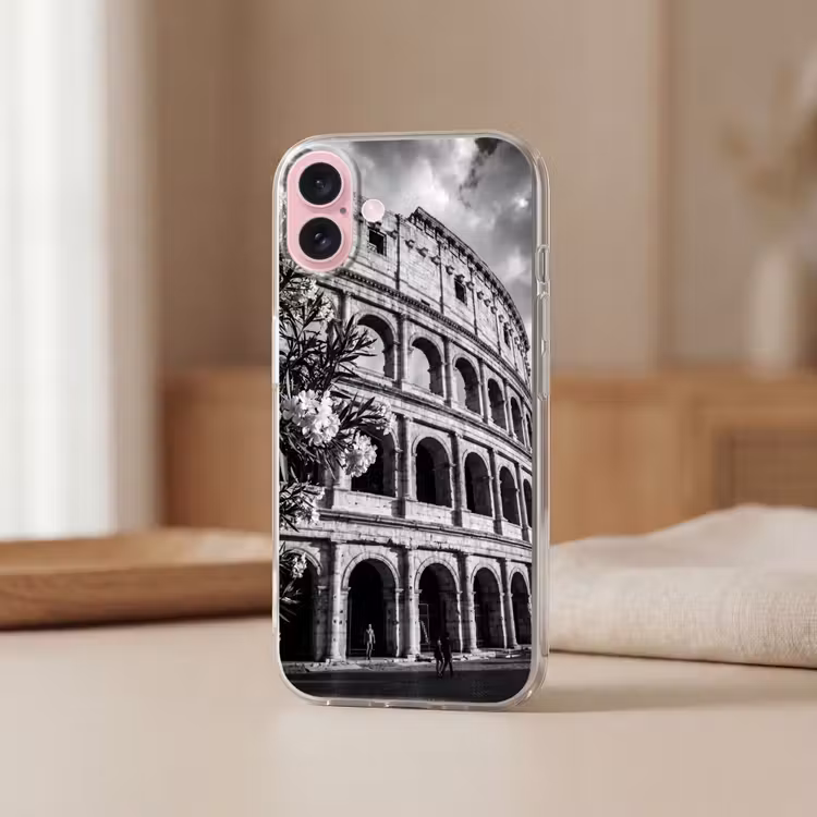 Telefoonhoesje - Architectuur - Colosseum - Rome - Historisch - Zwart-wit — 3