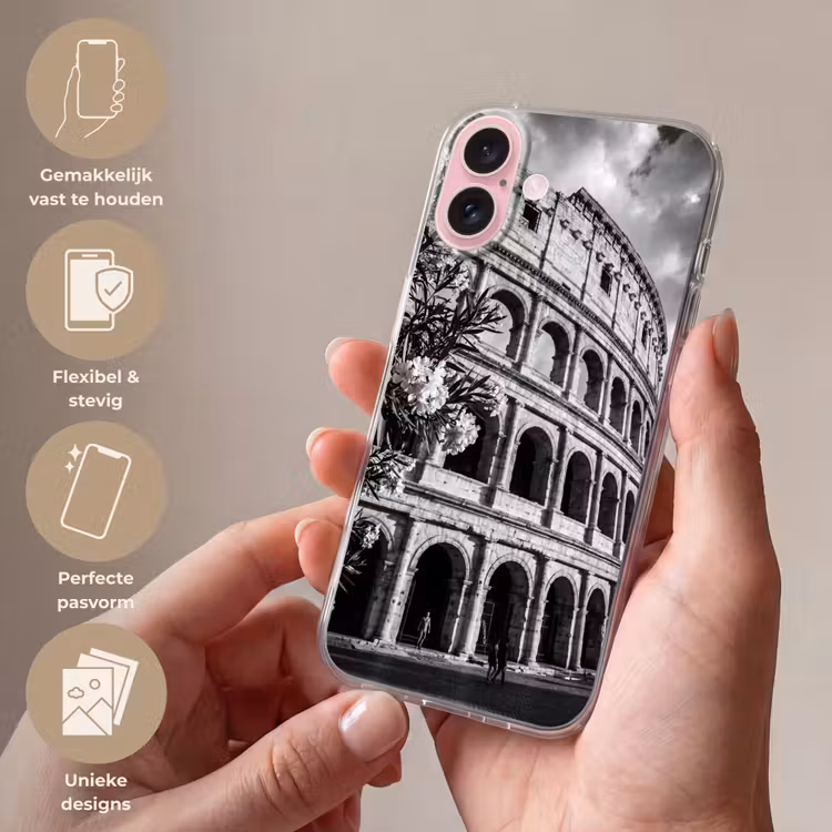 Telefoonhoesje - Architectuur - Colosseum - Rome - Historisch - Zwart-wit — 4
