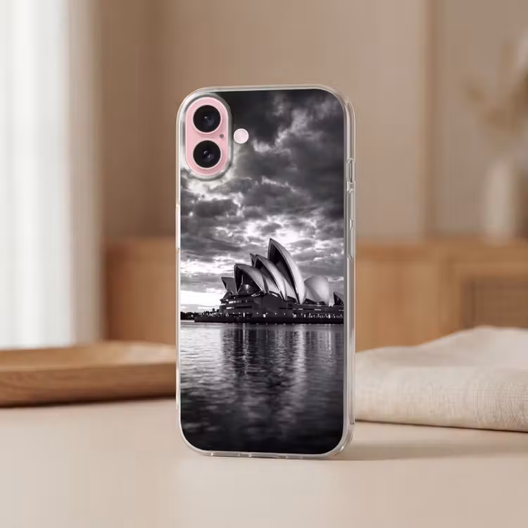 Telefoonhoesje - Architectuur - Water - Stad - Modern - Zwart-wit — 3