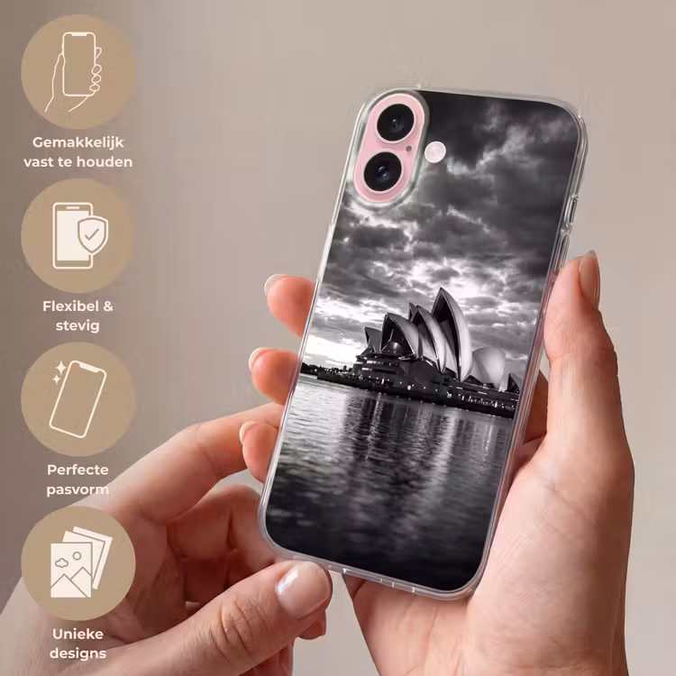 Telefoonhoesje - Architectuur - Water - Stad - Modern - Zwart-wit — 4