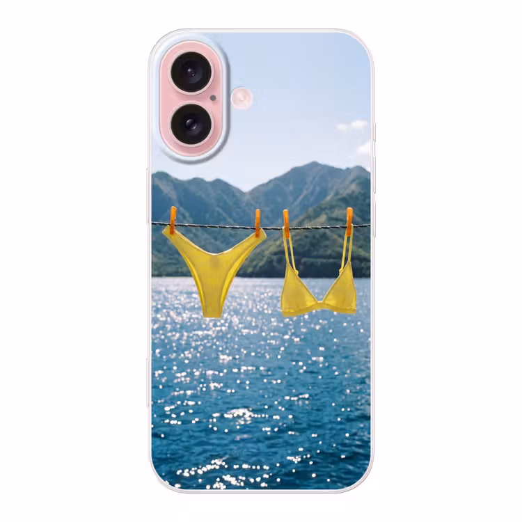 Telefoonhoesje - Badmode - Bikini - Zee - Bergen - Geel — 1