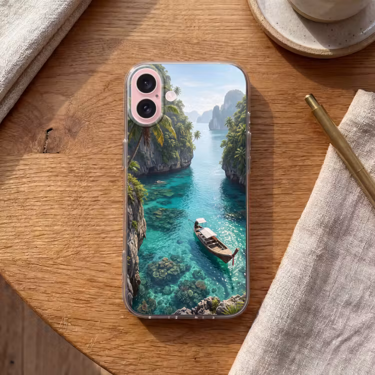 Telefoonhoesje - Eiland - Tropisch - Water - Palmbomen - Natuur — 2