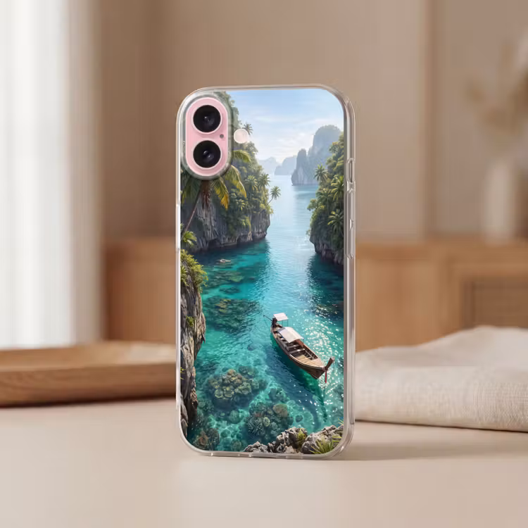 Telefoonhoesje - Eiland - Tropisch - Water - Palmbomen - Natuur — 3