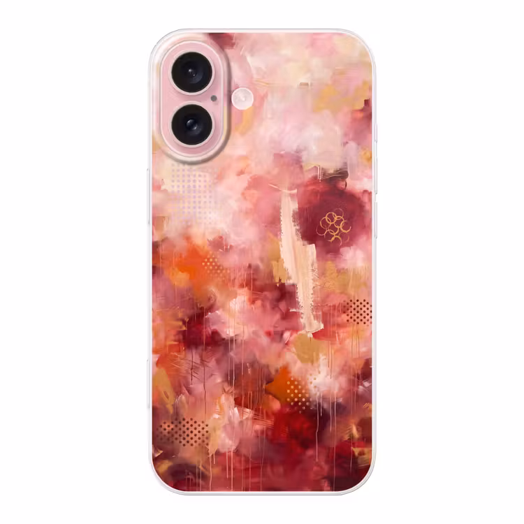 Telefoonhoesje - Abstract - Rood - Goud - Modern - Kunst — 1