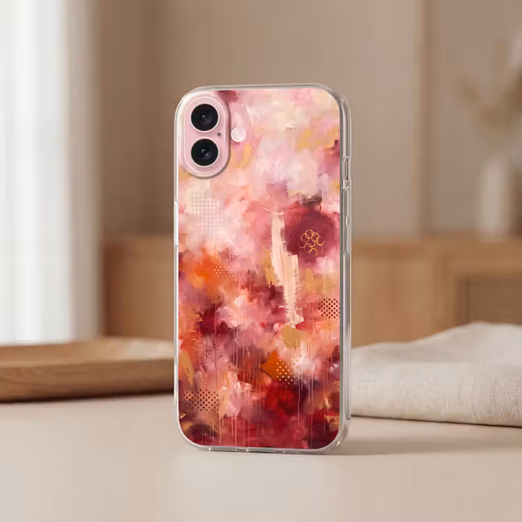 Telefoonhoesje - Abstract - Rood - Goud - Modern - Kunst — 3