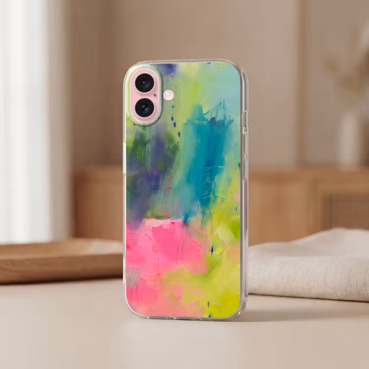 Telefoonhoesje - Abstract - Kleuren - Modern - Groen - Roze — 3