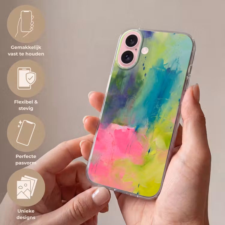 Telefoonhoesje - Abstract - Kleuren - Modern - Groen - Roze — 4