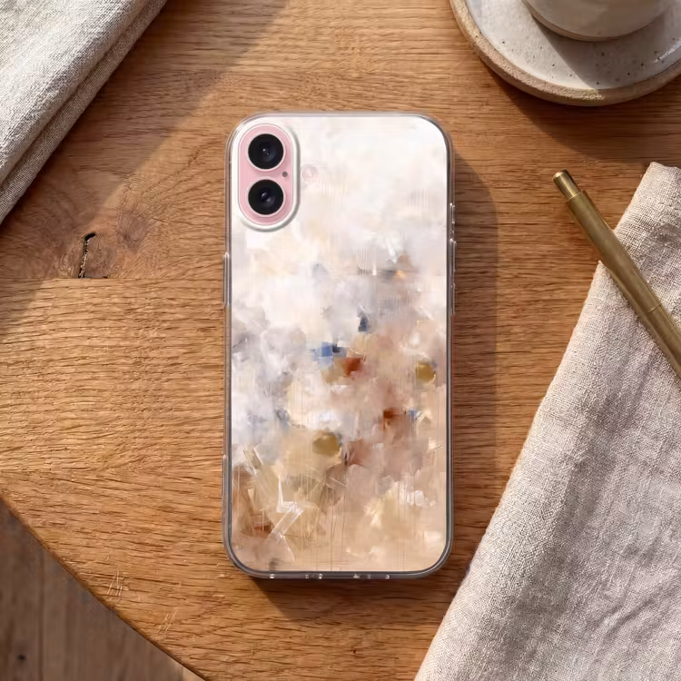 Telefoonhoesje - Abstract - Borstelstreken - Modern - Beige - Kunst — 2