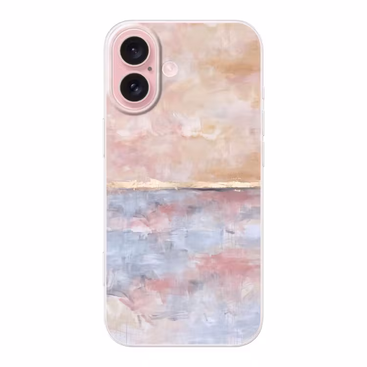 Telefoonhoesje - Abstract - Horizontaal - Kunst - Roze - Goud — 1