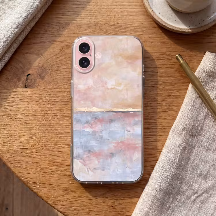 Telefoonhoesje - Abstract - Horizontaal - Kunst - Roze - Goud — 2