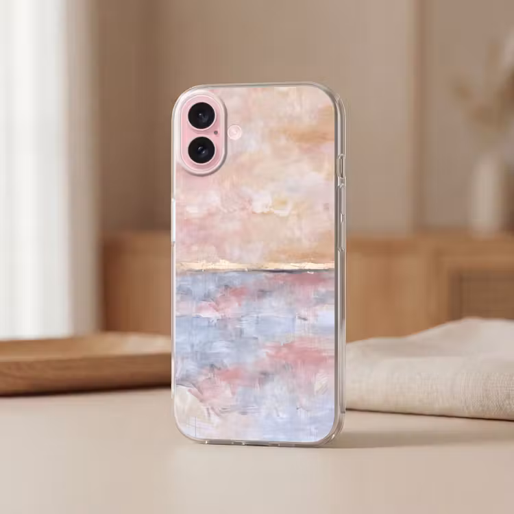 Telefoonhoesje - Abstract - Horizontaal - Kunst - Roze - Goud — 3