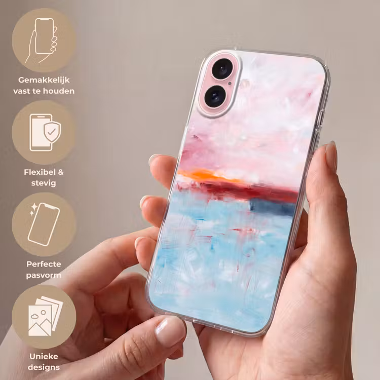 Telefoonhoesje - Abstract - Kleuren - Modern - Kunst - Roze — 4