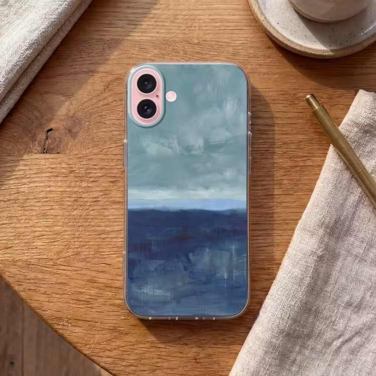 Telefoonhoesje - Abstract - Lagen - Rust - Modern - Blauw — 2