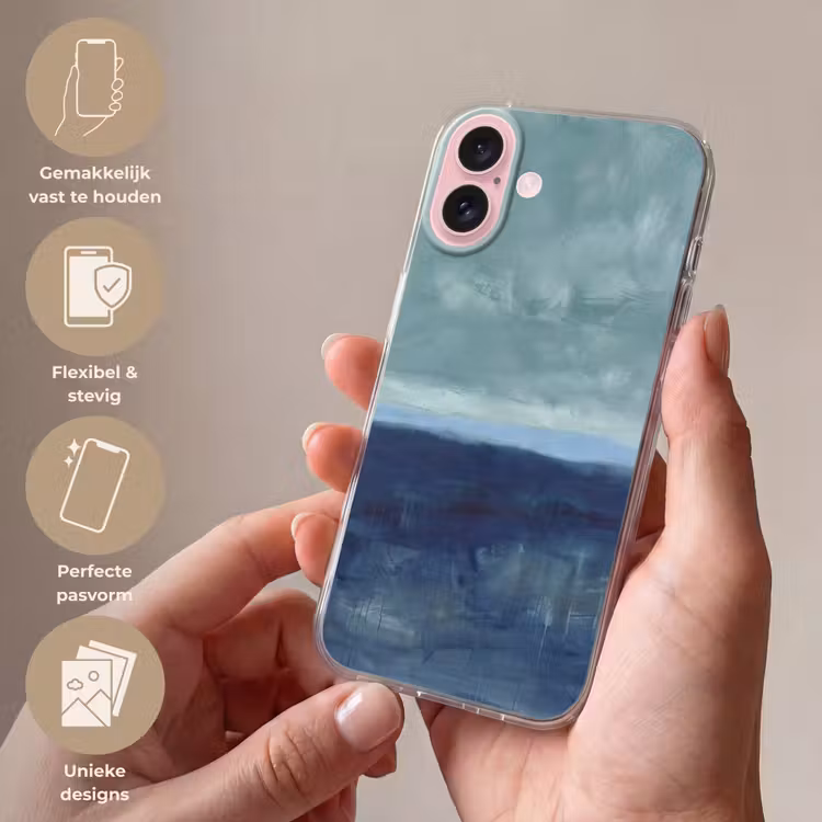 Telefoonhoesje - Abstract - Lagen - Rust - Modern - Blauw — 4