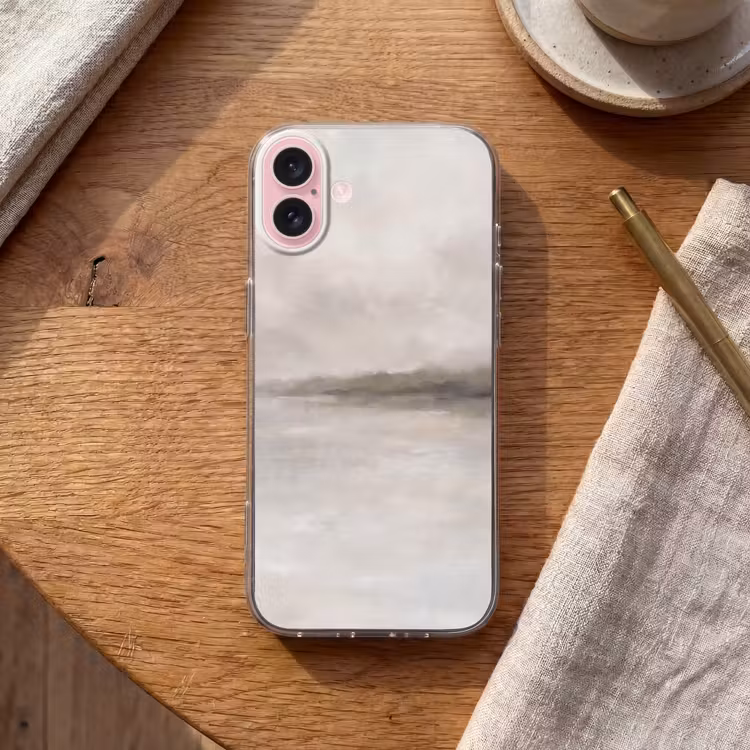 Telefoonhoesje - Abstract - Landschap - Nevel - Modern - Grijs — 2