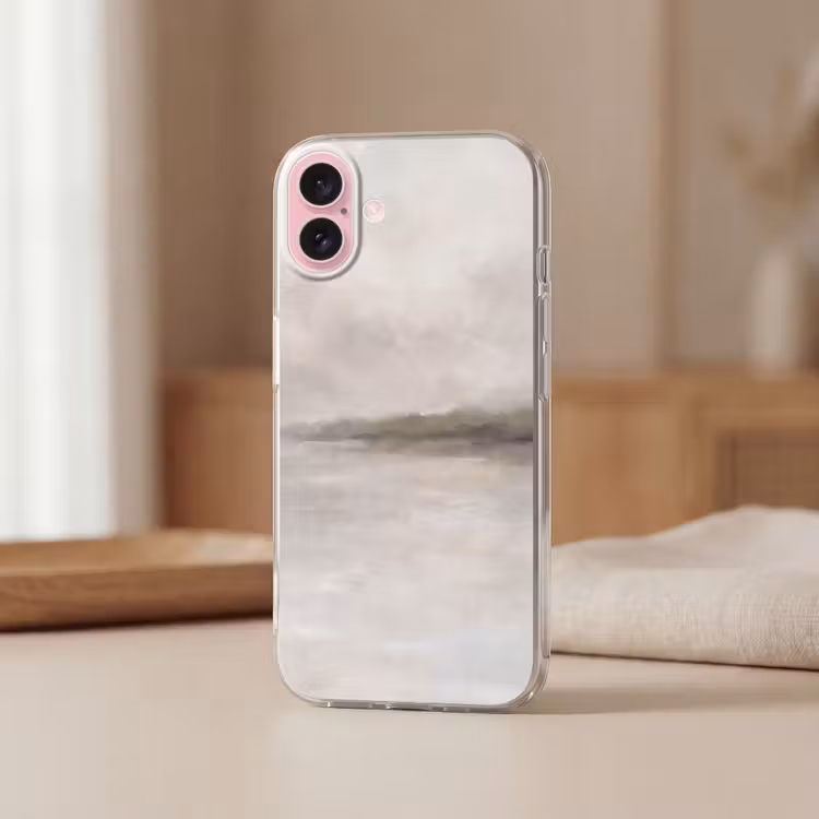 Telefoonhoesje - Abstract - Landschap - Nevel - Modern - Grijs — 3