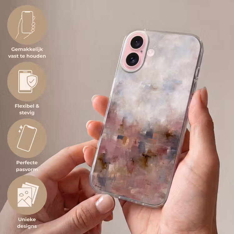 Telefoonhoesje - Abstract - Vloeiend - Kunst - Modern - Beige — 4