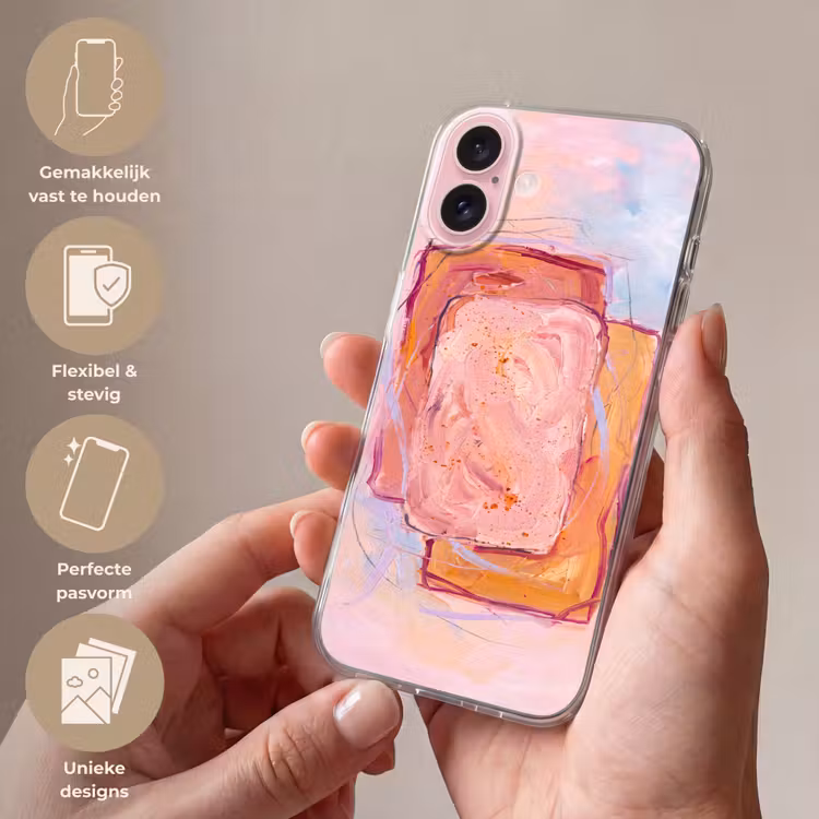 Telefoonhoesje - Abstract - Vormen - Modern - Roze — 4