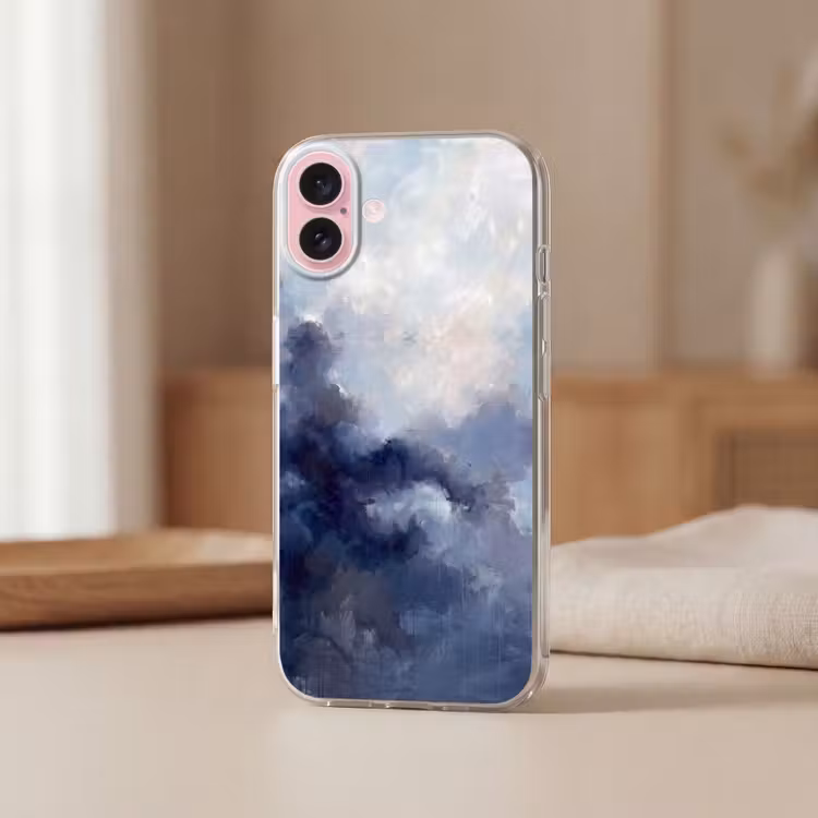 Telefoonhoesje - Abstract - Wolken - Modern - Blauw - Kunst — 3