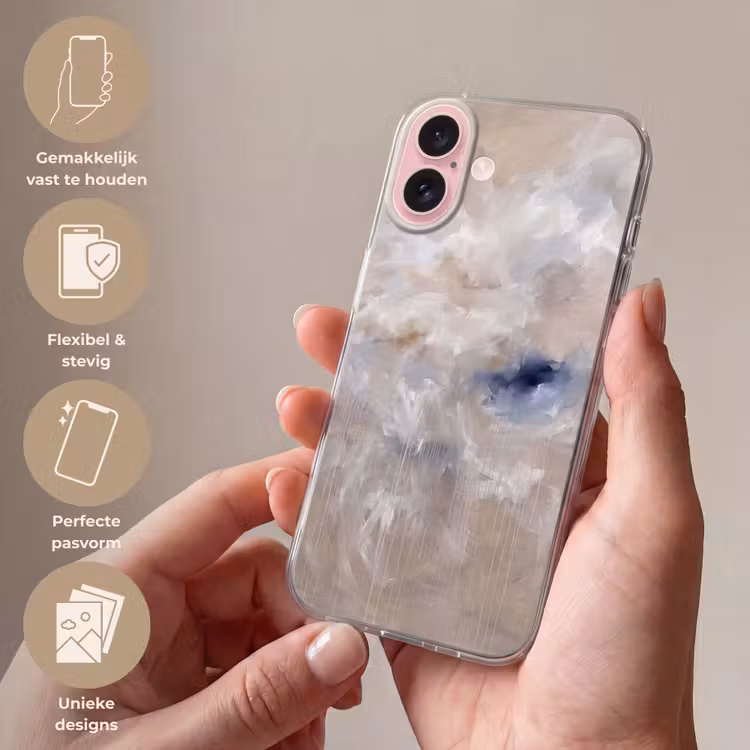 Telefoonhoesje - Abstract - Wolken - Sfeer - Modern - Beige — 4