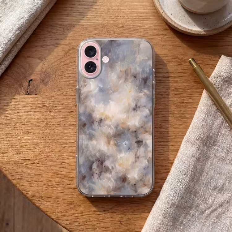 Telefoonhoesje - Abstract - Wolken - Sfeervol - Beige - Grijs — 2
