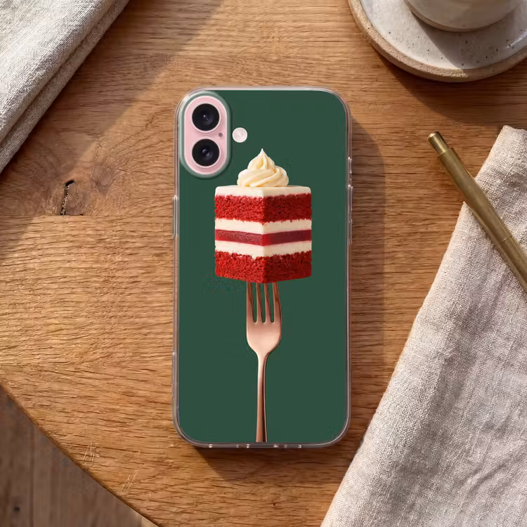 Telefoonhoesje - Cake - Vork - Rood — 2