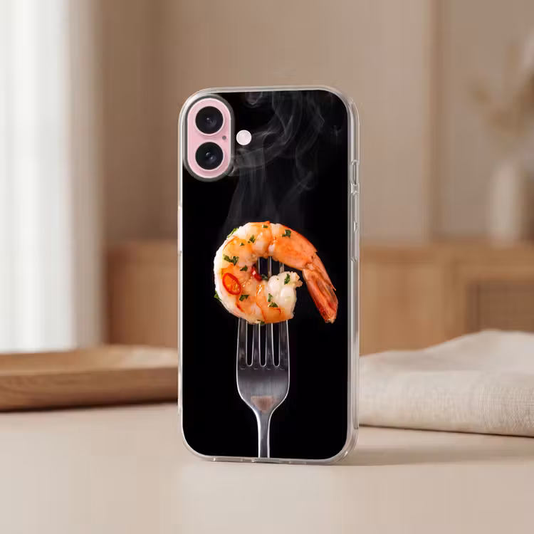 Telefoonhoesje - Eten - Garnaal - Vork — 3