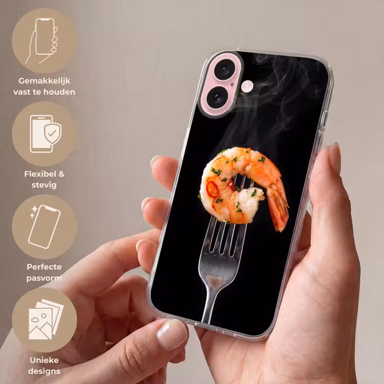 Telefoonhoesje - Eten - Garnaal - Vork — 4