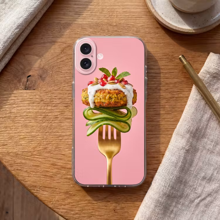 Telefoonhoesje - Eten - Vork - Roze — 2